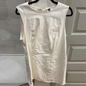 Divided Off-White Sleeveless Denim Dress